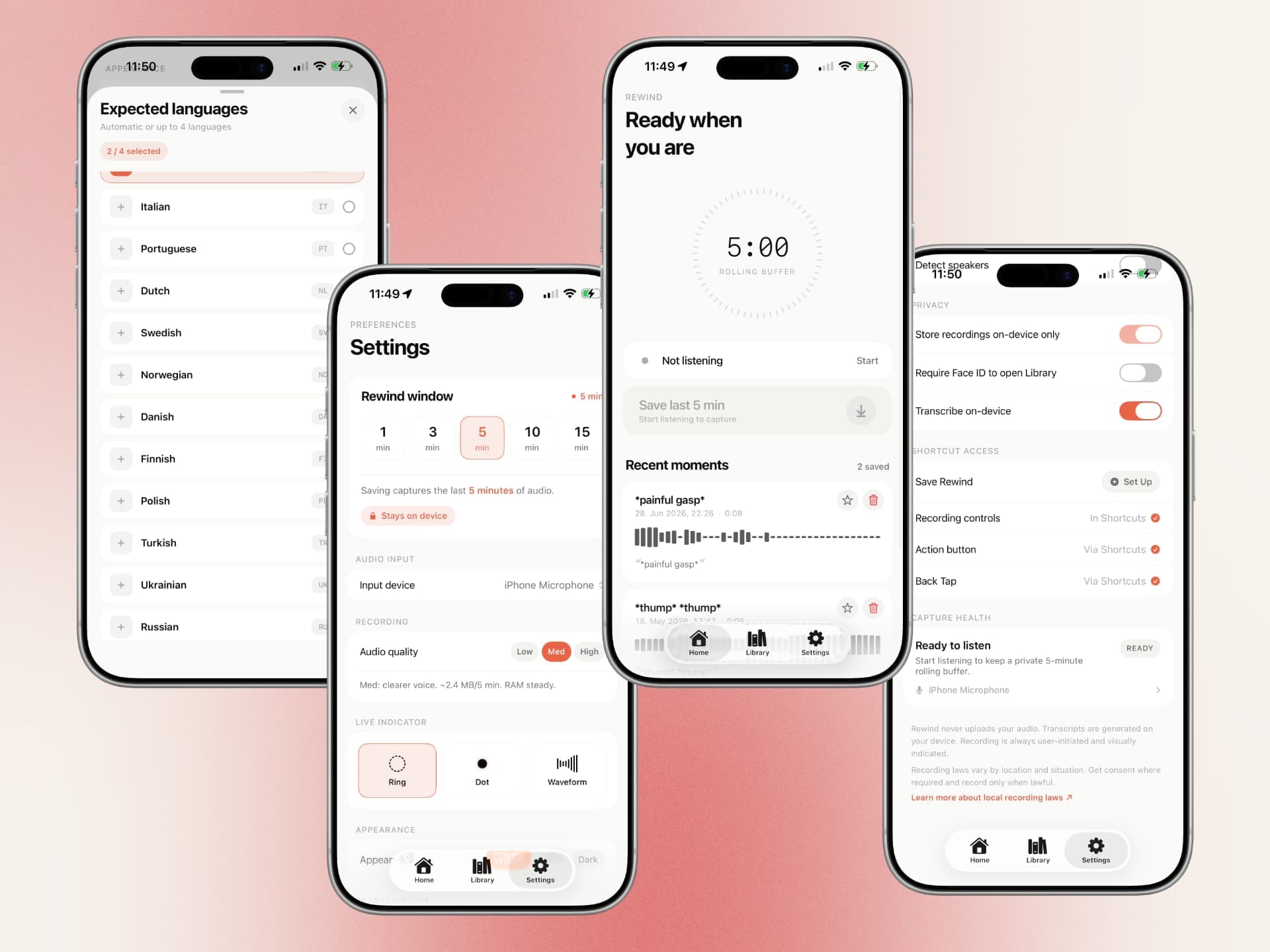 Rewind app on iPhone