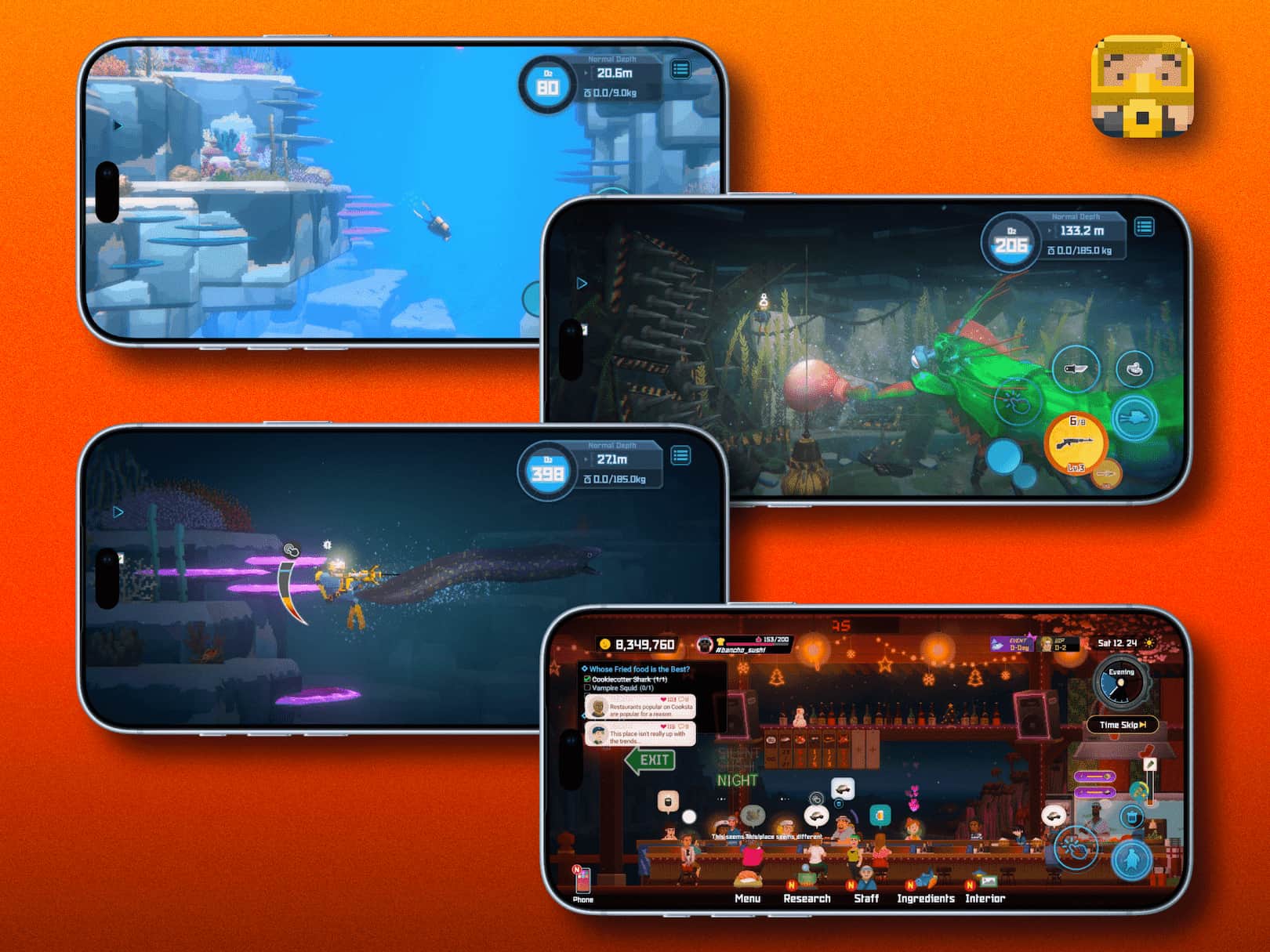 Game on iPhone screens