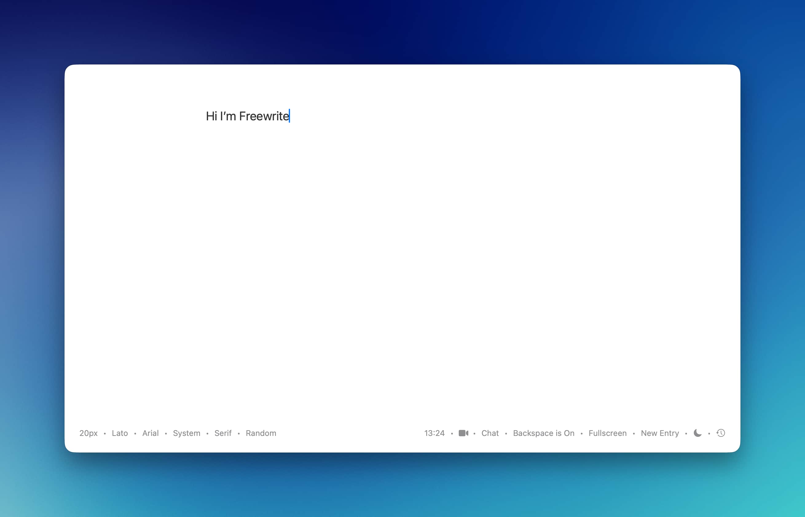 Freewrite window on Mac