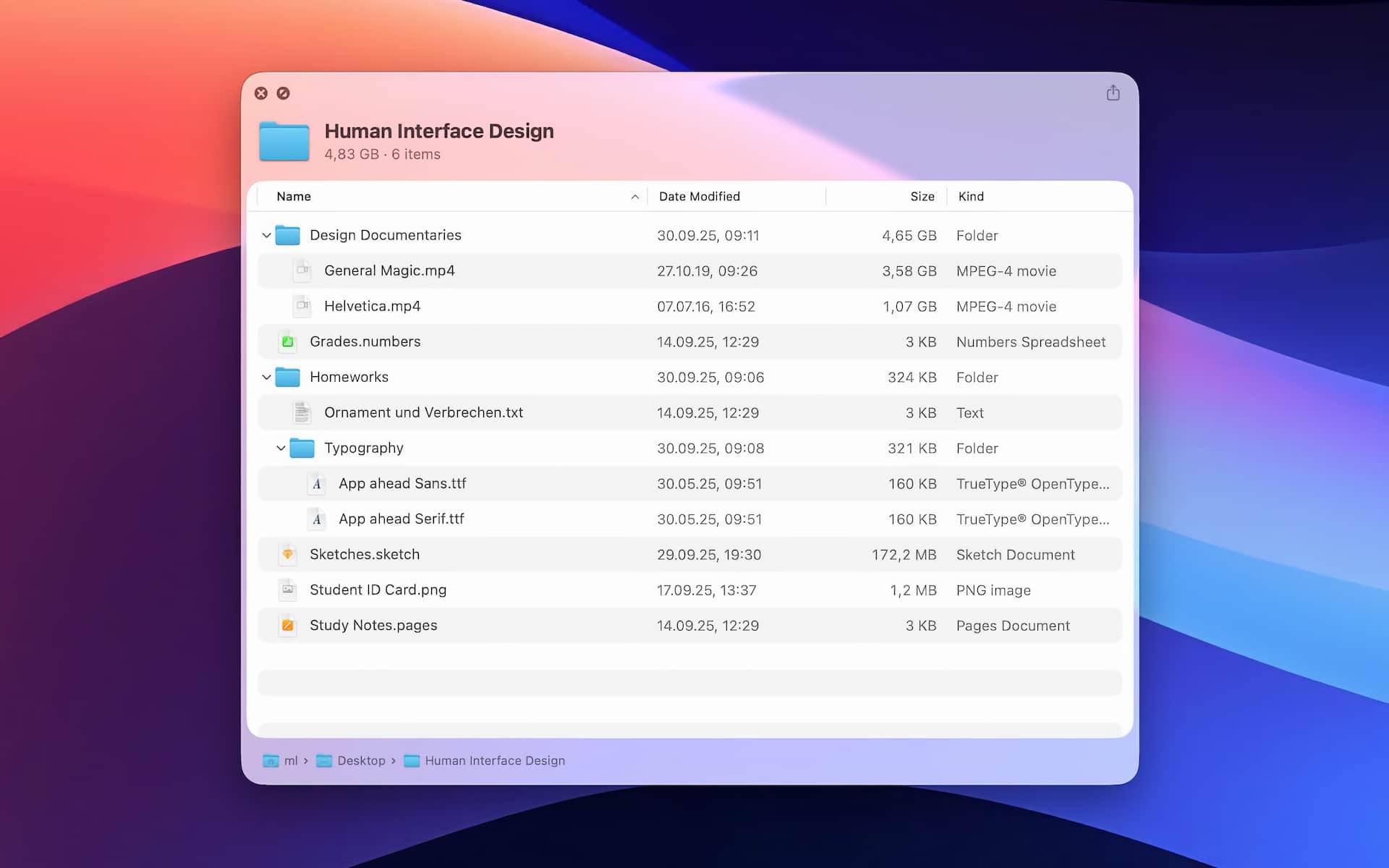 Folder Quick Look utility in action on Mac
